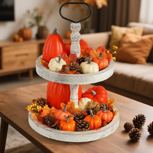 Vista 5 de Artmag - 51 piezas de calabazas artificiales, decoración de cosecha de otoño con bellotas, piñas, bayas, hojas de arce para decoración otoñal