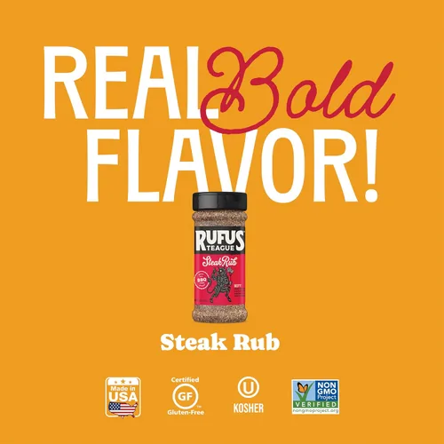 Vista 4 de Rufus Teague - Steak Rub - Premium BBQ Rub - Botella de 6.2 oz Premium Barbecue Seasoning & Dry Rub for Smoking and Grilling, Burgers & More