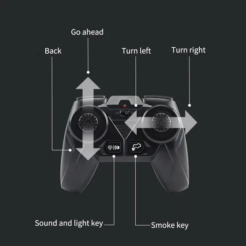 Vista 4 de Juguete tractor de control remoto – Camión RC para niños con función de pulverización/luz LED/sonido realista, 2 baterías recargables, vehículos