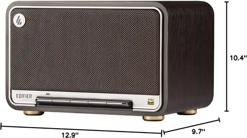 Vista 8 de Edifier Altavoces inalámbricos de mesa D32 de 60 W RMS, audio de alta resolución Bluetooth 5.3 compatible con LDAC, portátil retro de madera Negro