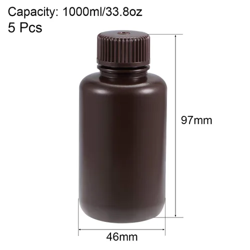 Vista 2 de uxcell Botella de reactivo químico de laboratorio de plástico 3.4 fl oz/3.4 oz pequeña muestra de sellado de líquido contenedor de almacenamiento