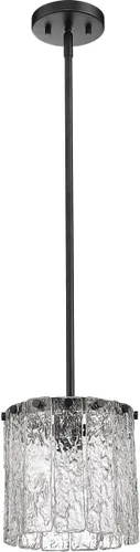 Vista 6 de Z-Lite 1943P8-MB Glacier Colgante 1 luz 100 vatios, negro mate