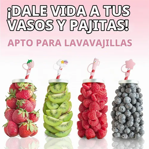 Vista 5 de 8 fundas de popote compatibles con vasos Stanley de 30 y 40 onzas, protectores de tapas reutilizables con puntas de silicona para vasos de 0.4