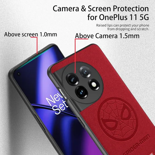 Vista 5 de IRON SPIDER Funda para OnePlus 11 5G, con personaje de superhéroe, compatible con OnePlus 11 (rojo) para hombre y mujer