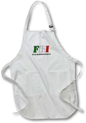 Vista 2 de 3dRose apr_163975_1 FBI Delantal italiano de cuerpo entero con bolsillos, 22 x 30 pulgadas, color blanco
