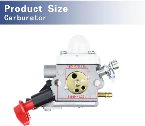 Vista 4 de Kit de carburador C1M-S207A FS56RC para Stihl C1M-S207 FS56 FS56R FS70 FS70R FS70RC KM56 KM56RC Trimmer Weed Eater Carb Reemplazar OEM 4144-120-0603