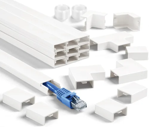Vista 9 de Kit de Pared para Cubierta de Cable, Ocultador de Cables de TV para Cable de 1 Pulgada de Grosor, 157 Pulgadas de Cubiertas de Cable para Cables