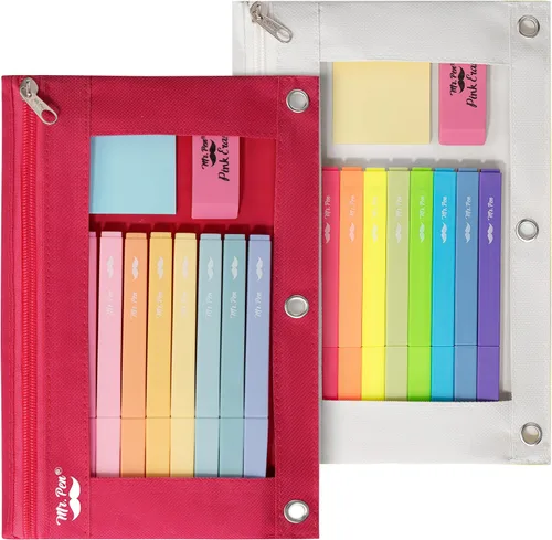 Vista 24 de Mr. Pen - Estuche para lápices de 2 piezas - Estuche con cremallera para lápices para carpeta de 3 anillas
