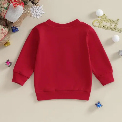 Vista 7 de Xiaodriceee Sudadera de Navidad para bebé, niño, niña, sudadera de cuello redondo, suéter de manga larga, ropa de invierno