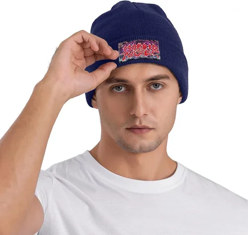 Vista 5 de Gorros para hombre y mujer Gorros básicos unisex con puños de calavera de punto, sombrero de invierno clásico para dormir, para senderismo
