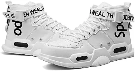 Vista 4 de Ahico. Tenis de moda, para hombre, de caña alta, para caminar, zapatos deportivos, atléticos, zapatos informales para hombre, elegantes y de moda