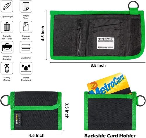 Vista 4 de Rough Enough Kids Wallet - Carteras para adolescentes con llavero
