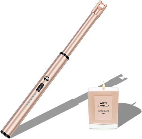 Vista 10 de Encendedor de velas eléctrico, resistente al viento, recargable por USB, sin llama, cuello largo, para velas, estufa de gas, chimenea, barbacoa