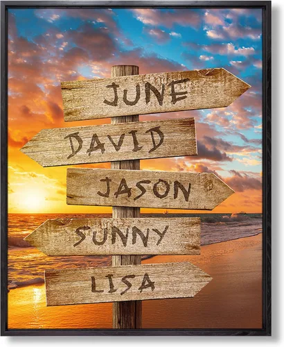 Vista 13 de Bosque Otoñal Foto o Impresiones en Lienzo Personalizadas Únicas con Nombres de la Pareja y Fecha Especial en Letrero, Regalo Perfecto