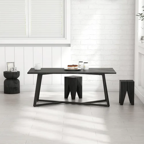 Vista 6 de FUSHIAIPTC Patas de metal para mesa auxiliar, base geométrica resistente de 18 pulgadas para muebles de mesa, patas para mesitas de noche, mesa