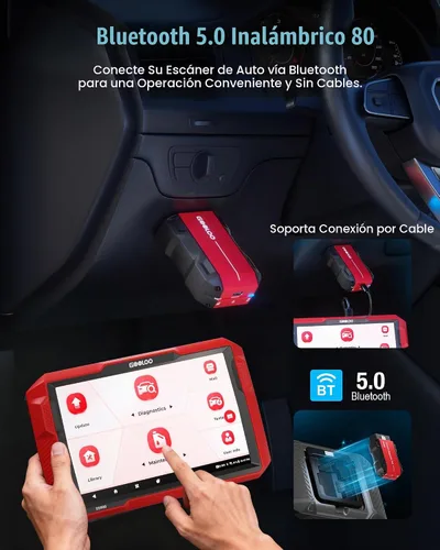 Vista 7 de Escáner de diagnóstico GOOLOO DS900 OBD2, herramienta de escaneo bidireccional de sistema completo, escáner Bluetooth 5.0 con pantalla táctil de 8
