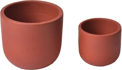 Vista 9 de Fine Living Maceta de terracota de 4 pulgadas con patrón de hojas blancas Blanco (White Leaf)