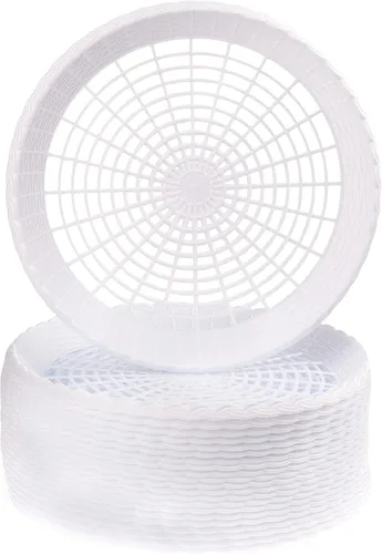 Vista 6 de Paquete de 24 soportes para platos de papel de plástico reutilizables resistentes (negro)