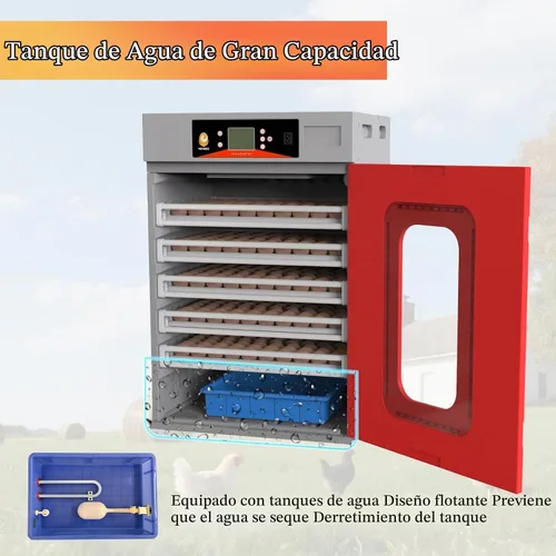 Vista 4 de Incubadora de 400 huevos, incubadora automática para incubar huevos, con giro automático de huevos y control de humedad de temperatura, incubadora