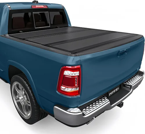 Vista 17 de Cubierta rígida abatible de perfil bajo para Dodge Ram 1500 (2009-2018), se adapta a cajas cortas de 5.7 pies (excluye RamBox)