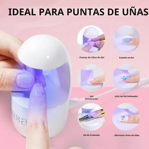 Vista 5 de AILLSA Kit de uñas de gel sólido pegamento para uñas para uñas postizas acrílicas, kit de extensión de uñas de gel con lámpara de uñas