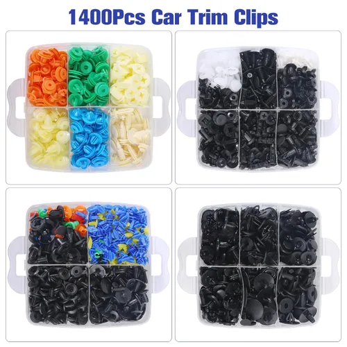 Vista 3 de Uolor Juego de 1565 clips de retención de empuje para automóvil, 36 tamaños, clips de nailon resistente para parachoques y sujetadores automáticos