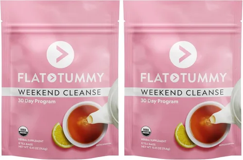 Vista 8 de Flat Tummy Té de limpieza de fin de semana, programa de 30 días, limpieza de colon totalmente natural con raíz de sena y diente de león, proporciona