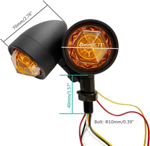 Vista 5 de FATECIM Luces intermitentes LED personalizadas para motocicleta, 2 unidades, con luces de correr/frenado, indicadores de alta resistencia, luces