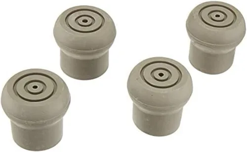 Vista 3 de Sammons Preston 21422 Puntas de caña para muletas, 1 pulgada de diámetro, gris, paquete de 4