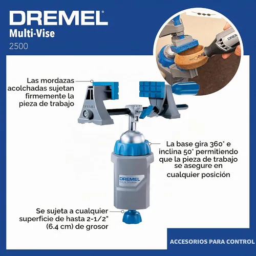 Vista 2 de Herramienta rotativa 2500 – 01 multi-vise, de Dremel