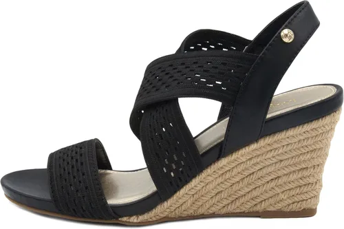 Vista 2 de LONDON FOG Sandalias de cuña elásticas Pickwick con punta abierta para mujer