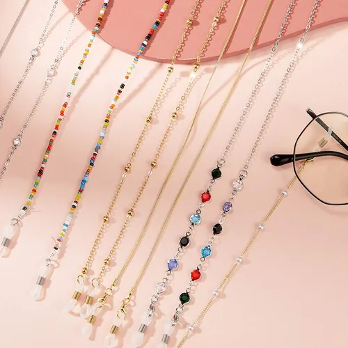 Vista 2 de Weewooday Cadena de lentes de 12 piezas cadena de accesorios para lentes de ojo para mujer