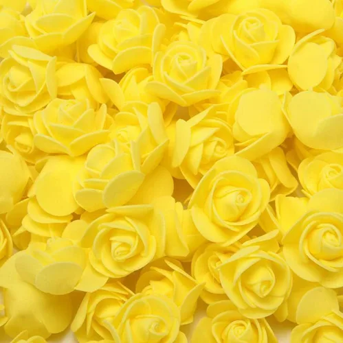 Vista 15 de 500 piezas de mini cabezas de rosas artificiales de espuma de polietileno, flores artificiales hechas a mano, ramo de novia de boda, decoración