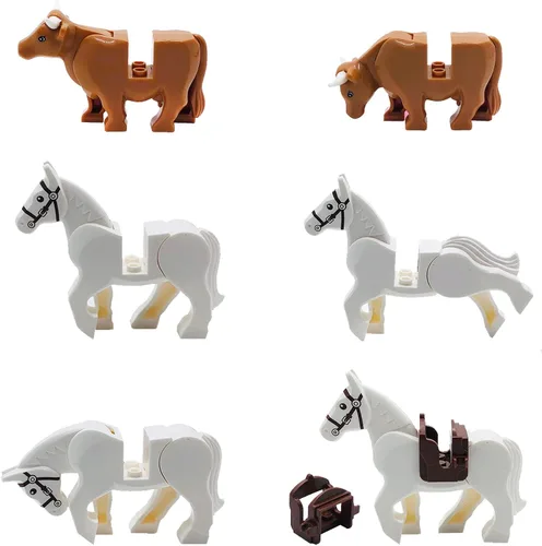Vista 3 de SAIBURAZ Juego de 39 figuras de animales amigos, bloques de construcción, juguete de animales de granja/zoológico, regalo para niños y niñas de 6+