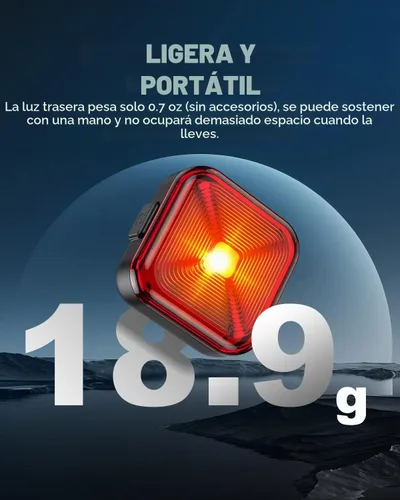 Vista 5 de ONVIAN Luz trasera de bicicleta para montaje en bastidor trasero de bicicleta, linterna LED recargable por USB, linterna de seguridad para bicicleta