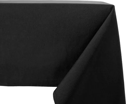 Vista 6 de Paquete de 2 manteles cuadrados, 52 x 52 pulgadas, lavable y reutilizable, color negro, con borde dobladillo, para mesa de tarjetas, cocina, cena