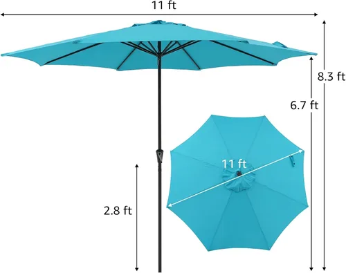 Vista 4 de COBANA Patio Umbrella with Base Included, Outdoor Market Table Umbrella with Umbrella Stand Weights