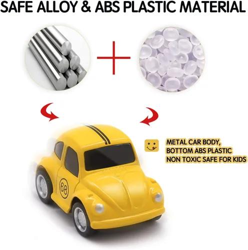 Vista 3 de Coches de metal para tirar hacia atrás, paquete de 8 vehículos de juguete de aleación fundida a presión para niños, camiones monstruos de juguete