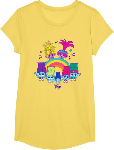 Vista 35 de Camiseta DreamWorks Trolls Band Together BroZone Poppy Viva Rainbow Negro