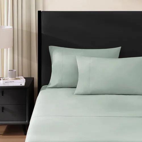 Vista 7 de Pure Parima Ultra percal Hotel Collection - Juego de sábanas de 100% algodón egipcio certificado, tamaño individual XL, color hueso