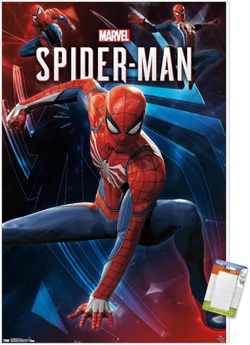 Vista 12 de Trends International Marvel Comics - Póster de pared de Spider-Man - Poses de 14.725 x 22.375 pulgadas, versión enmarcada de madera de granero