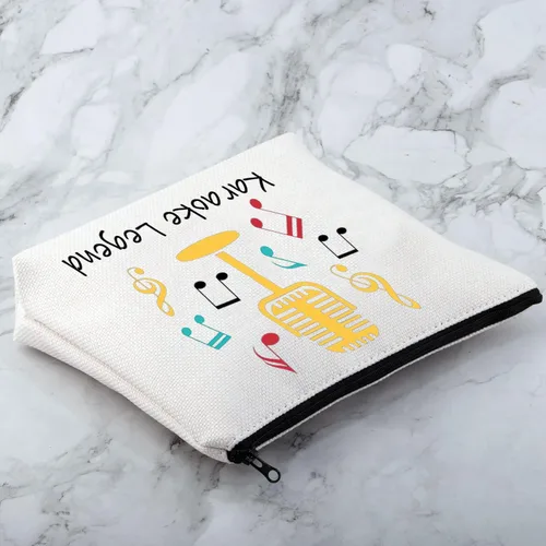 Vista 5 de CYTING Regalo divertido para amantes del karaoke, regalo de noche de karaoke, bolsa de cosméticos de leyenda de karaoke, regalo para fanáticos