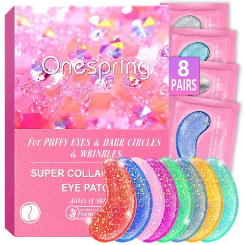 Vista 20 de Onespring Almohadillas de gel para ojos (24 pares) – Parches debajo de los ojos para ojos hinchados, arrugas, ojeras, geles de colágeno natural