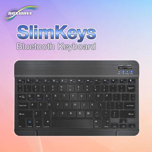 Vista 8 de BoxWave Teclado compatible con Chuwi Hi10 Air - Teclado Bluetooth SlimKeys, delgado portátil con teclas estilo chiclet, negro azabache