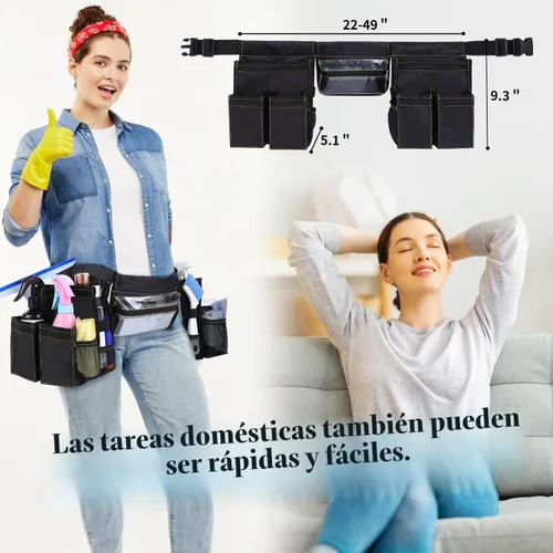 Vista 6 de Cinturón de herramientas de limpieza, suministros de limpieza de cinturón