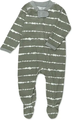 Vista 23 de HonestBaby Baby-Boys Classics Sleep & Play Footed One-piece Pajama Sleeper 100% Organic Cotton Raya Negrita Rojo Blanco Blu