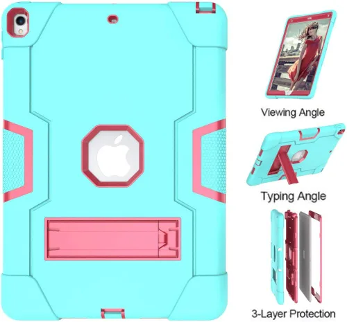 Vista 2 de Dteck Funda para iPad Air de 3ª generación (2019) / iPad Pro (2017) de 10.5 pulgadas, funda protectora a prueba de golpes con soporte, carcasa