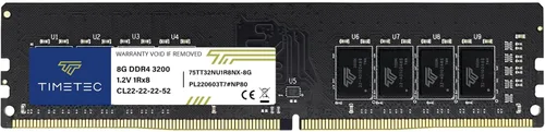 Vista 11 de Timetec Pinnacle Konduit 8GB DDR4 3200MHz PC4-25600 CL16-18-18-38 XMP2.0 Overclocking 1.35V Compatible para AMD e Intel Módulo de memoria RAM