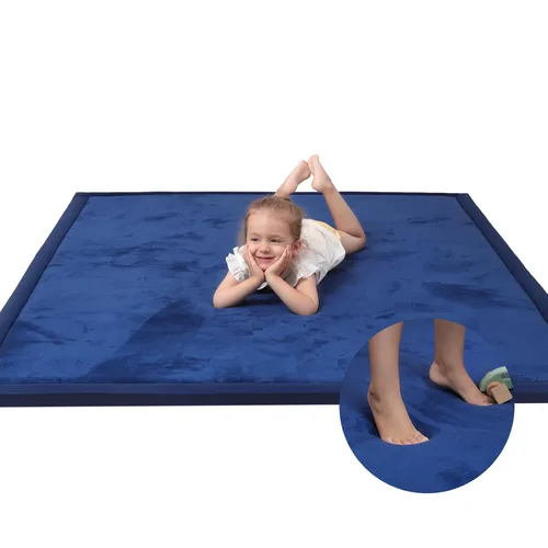 Vista 24 de Huloo Sleep - Tapete de juego para la habitación de bebés y niños pequeños, anticaídas, de espuma elástica de 1.3" de grosor, 28" x 72", terciopelo