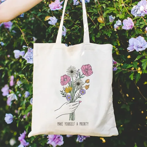 Vista 3 de Andeiltech - Bolsa de lona para mujer, con diseño de gato bonito y estética, bolsas reutilizables para compras y comestibles, con bolsillo